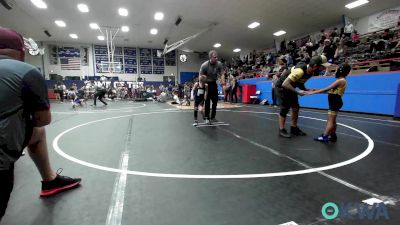 52 lbs Consi Of 8 #2 - Joshua Behney, OKC Saints Wrestling vs Jasper McKisson, Perry Wrestling Academy