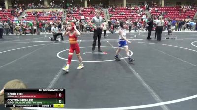 52 lbs Cons. Round 2 - Colton Mohler, Ogden`s Outlaws Wrestling Club vs Knox Fike, Spring Hill Wrestling Club