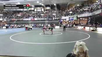 120 lbs Quarterfinal - Arianna Weigel, Russell HS vs Madison Siegfried, St. Francis HS