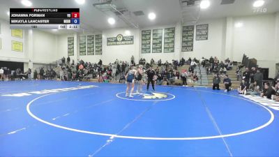 180 lbs Semis & 1st Wrestleback (8 Team) - Johanna Forman, Vanguard vs Mikayla Lancaster, Menlo B