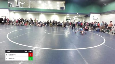 70 lbs Round Of 16 - Tate Russell, TX vs Savannah Phelan, FL