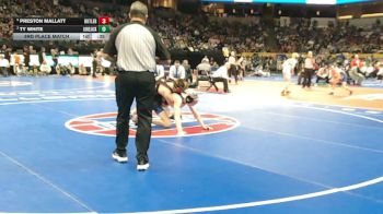 138 Class 1 lbs 3rd Place Match - Ty White, Lone Jack vs Preston Mallatt, Butler