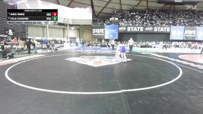 Girls 3A 100 lbs Champ. Round 2 - Lyla Cooper, North Thurston (Girls) vs Aria Wing, Sedro-Woolley (Girls)