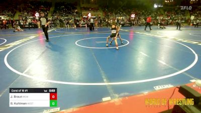 58 lbs Consi Of 16 #1 - Jaxon Braun, Maurer Coughlin Wrestling Club vs Brayden Kuhlman, Westshore Wrestling Club