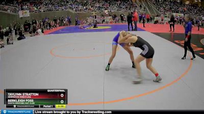 110 lbs Quarterfinal - Taylynn Stratton, Hermiston Wrestling vs Berkleigh Foss, South Medford Mat Club