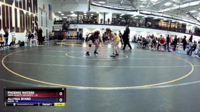 160 lbs Round 1 (16 Team) - Allydia Byard, Hiram vs Phoenix Waters, Siena Heights University