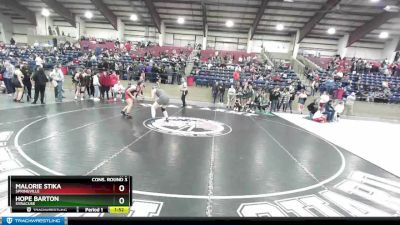 170 lbs Cons. Round 3 - Malorie Stika, Springville vs Hope Barton, Syracuse