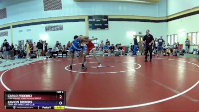 113 lbs Cons. Semi - Carlo Federici, Contenders Wrestling Academy vs Kavion Brooks, Team Jeff Wrestling Club