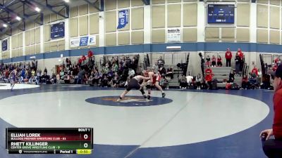 130 lbs Round 1 (4 Team) - Elijah Lorek, Bulldog Premier Wrestling Club vs Rhett Killinger, Center Grove Wrestling Club