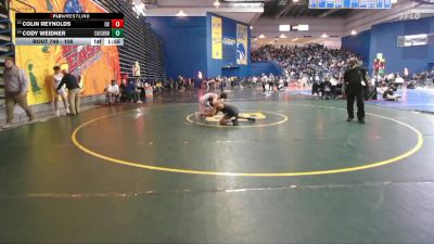 106 lbs Champ. Round 2 - Colin Reynolds, Oxford vs CODY WEIDNER, Bethalto (Civic Memorial)
