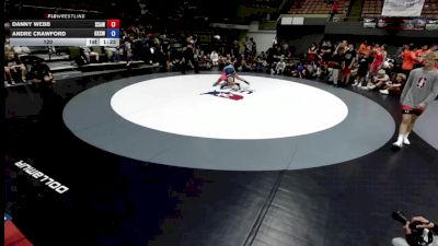 120 lbs Danny Webb, SAWA - Sacramento Area Wrestling Association vs Andre Crawford, KCWA - Kern County Wrestling Association