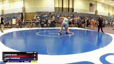 106 lbs Semifinal - Carson Blum, MI vs Aiden Thompson, PA