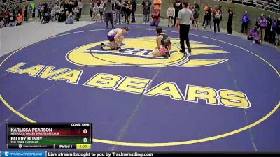 120 lbs Cons. Semi - Ellery Bundy, The Pride Mat Club vs Karlissa Pearson, Nestucca Valley Wrestling Club