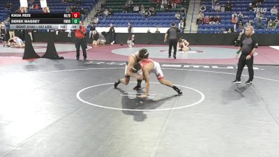 157 lbs Consi Of 16 #2 - Kaua Reis, Milford vs Derek Massey, Fairfield Warde