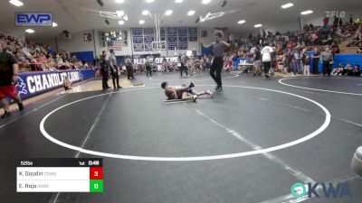 52 lbs Quarterfinal - Krue Goodin, Cowboy Wrestling Club vs Easton Rojo, Hennessey Takedown Club