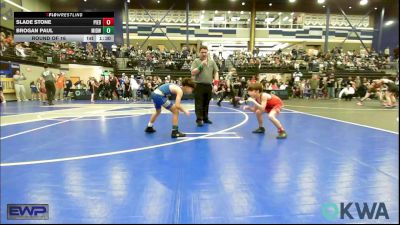 64 lbs Round Of 16 - Brogan Paul, Midwest City Bombers Youth Wrestling Club vs Slade Stone, Piedmont