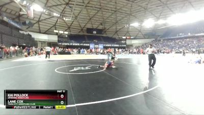 84 lbs Cons. Round 1 - Kai Pollock, Spokane Wrestling vs Lane Cox, Twin City Wrestling Club