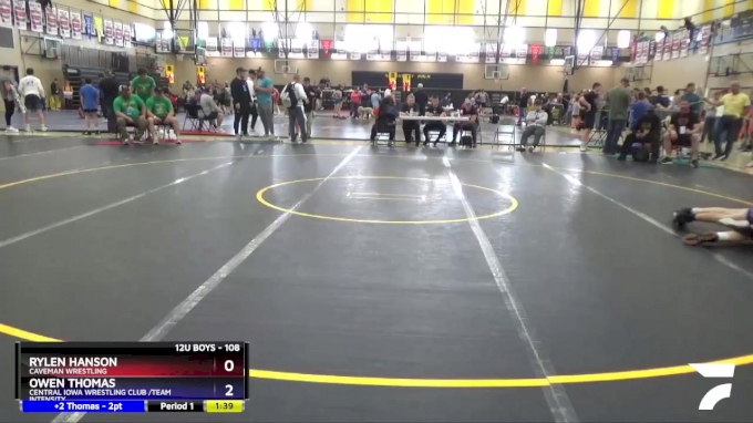 108 lbs Quarterfinal - Rylen Hanson, Caveman Wrestling vs Owen Thomas ...