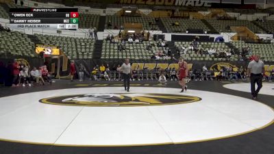 165 lbs 3rd Place Match - Danny Heiser, Missouri vs Owen Eck, Oklahoma
