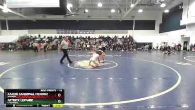 113 lbs Champ. Round 2 - Aaron Sandoval Mendoza, Anaheim vs Patrick Leffard, Chaparral