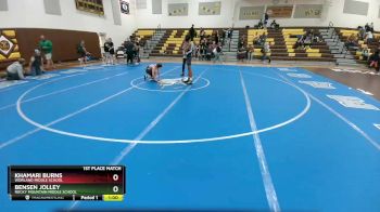 105 lbs 1st Place Match - Bensen Jolley, Rocky Mountain Middle School vs Khamari Burns, Worland Middle School