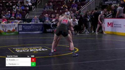 112 lbs Quarterfinal - Kylee Trostle, Eastern Lebanon County-G vs Lane Fordyce, Bishop McCort-G