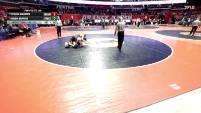 2A 157 lbs Quarterfinal - Aiden Burns, Oak Park (Fenwick) vs Tyson Rakers, Highland