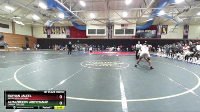 197 lbs 1st Place Match - Rayhan Jaleel, Santa Rosa College vs Almazbekov Abdymanap, Chabot College