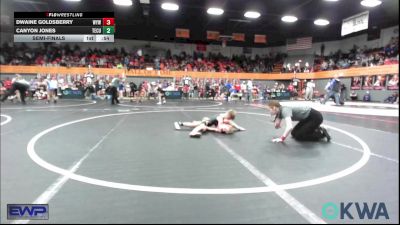 61 lbs Semifinal - Dwaine Goldsberry, Weatherford Youth Wrestling vs Canyon Jones, Tecumseh Youth Wrestling