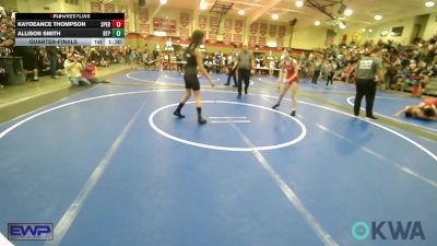 110 lbs Quarterfinal - Kaydeance Thompson, Sperry Wrestling Club vs Allison Smith, Tulsa Blue T Panthers
