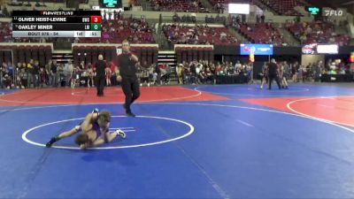 54 lbs Quarterfinal - Oakley Miner, Laurel Matburners vs Oliver Heist-Levine, Bozeman Wrestling Club