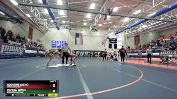 110 lbs Champ. Round 1 - Cecilia Irwin, Springfield [Coop] vs Addison Yacko, Streator (Twp.)