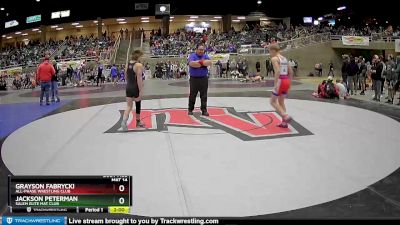 120 lbs Quarterfinal - Jackson Peterman, Salem Elite Mat Club vs Grayson Fabrycki, All-Phase Wrestling Club