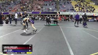 110 lbs Quarters & 1st Wb (16 Team) - Abby Duke, Elmira College vs Leeana Mercado, North Central College