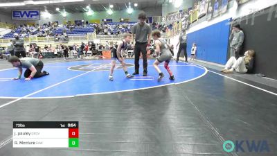 73 lbs Consi Of 4 - Jaxx Pauley, Grover Rains Wrestling Club vs Riley Mcclure, Raw Wrestling Club