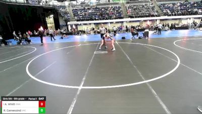 Girls 5th - 6th grade - 95 Cons. Semis - Raegan Camenzind, USA Mat Club vs Addy Whitt, Iowa