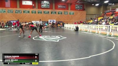 149 lbs Champ. Round 1 - Jason Belleji, Delta College vs Dorian Parker, Palomar College