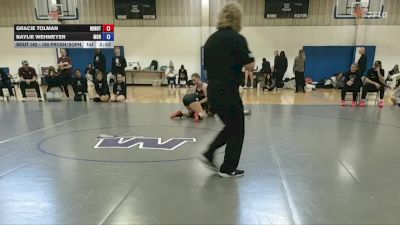 160 Frosh/soph Champ. Round 2 - Gracie Tolman, Minot State vs Baylie Wehmeyer, Morningside