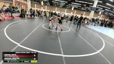 124-136 lbs Cons. Semi - Brenna Meister, X-CLUSIVE Wrestling vs Sophia Ortiz, Empire Wrestling Club