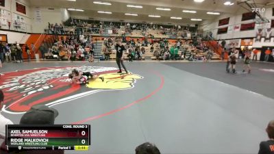 53 lbs Cons. Round 3 - Ridge Malkovich, Worland Wrestling Club vs Axel Samuelson, Riverton USA Wrestling