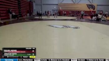 165 lbs Cons. Round 3 - Roush Jaeger, North Iowa Area Community College vs Spencer Roth, Cornell College