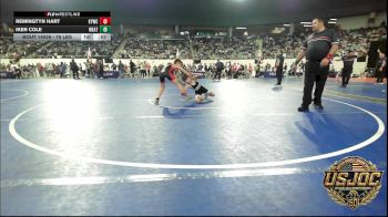 76 lbs Consi Of 16 #2 - Remingtyn Hart, Kiefer Youth Wrestling Club vs Iker Cole, Weatherford Youth Wrestling