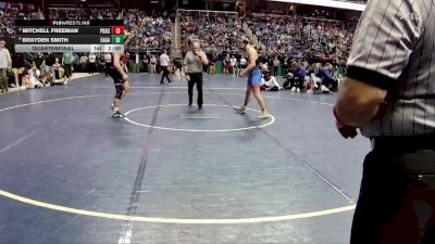 2A 157 lbs Quarterfinal - Mitchell Freeman, Providence Grove High School vs Brayden Smith, East Gaston