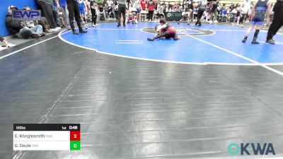 55 lbs Consi Of 4 - Easton Klinglesmith, Perry Wrestling Academy vs Garrett Doyle, Cowboy Wrestling Club