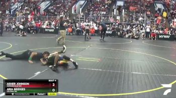 61 lbs Champ. Round 1 - Asher Johnson, Hudsonville WC vs Aria Bridges, Coloma WC