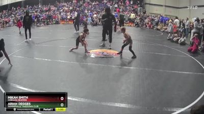 49 lbs Quarterfinal - Arian Degges, Summerville Takedown Club vs Mikah Smith, Carolina Reapers