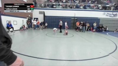 43 lbs Quarterfinal - Luella Loock, Raft River Wrestling vs Tucker Latimer, Challis Blackheart Wrestling Club