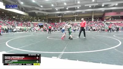 88 lbs Quarterfinal - Olivia Diffenbaugh, Mulvane Jr. Wrestling Club vs Hoyt Lanser, Linn County