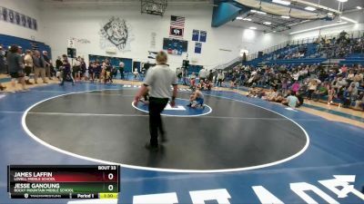 98 lbs Quarterfinal - James Laffin, Lovell Middle School vs Jesse Ganoung, Rocky Mountain Middle School