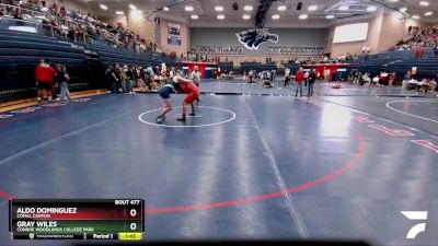 215 lbs Round 4 - Aldo Dominguez, Comal Canyon vs Gray Wiles, Conroe Woodlands College Park